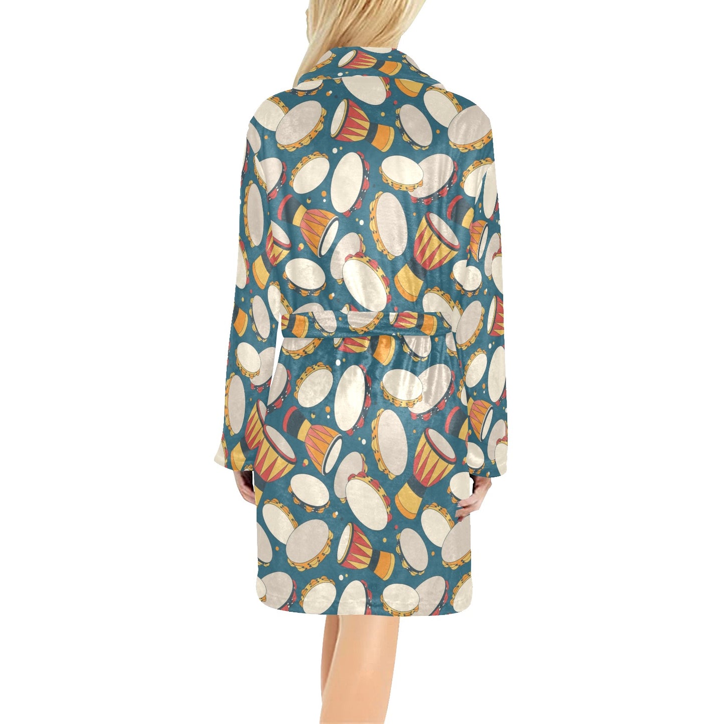 Tambourine Pattern Print Design 01 Women's Fleece Robe