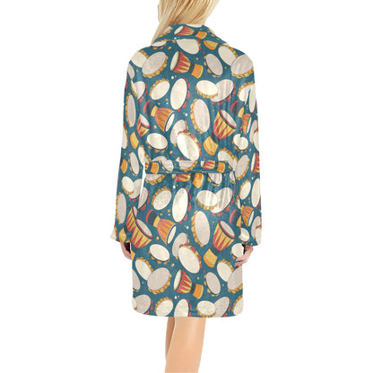 Tambourine Pattern Print Design 01 Women's Fleece Robe