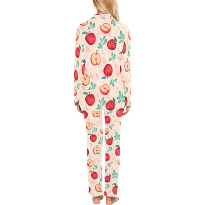Apple Pattern Print Design AP06 Women's Long Pajama Set