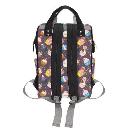Cupcakes Party Print Pattern Diaper Bag Backpack