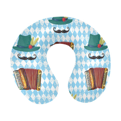 Accordion Mustache Pattern Print Design 01 U-Shaped Travel Neck Pillow