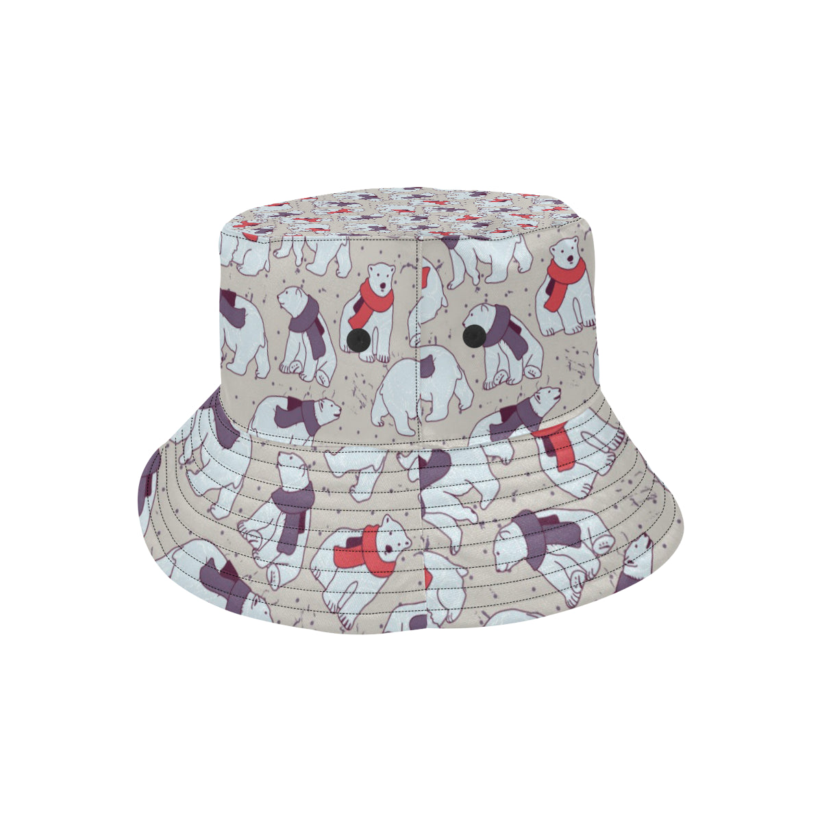 Polar Bear Pattern Print Design PB04 Unisex Bucket Hat
