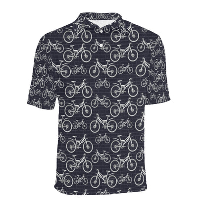 Mountain bike Pattern Print Design 02 Men Polo Shirt