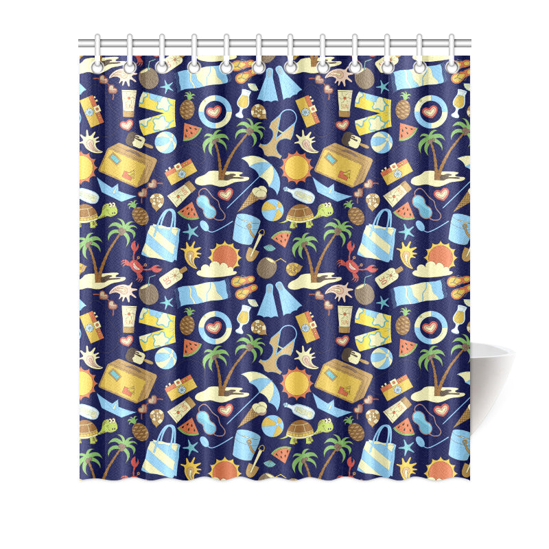 Beach Themed Pattern Print Design 04 Shower Curtain