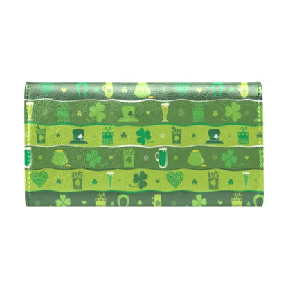 Shamrock Print Design LKS303 Women's Trifold Wallet