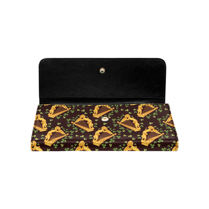 Harp Pattern Print Design 02 Women's Trifold Wallet