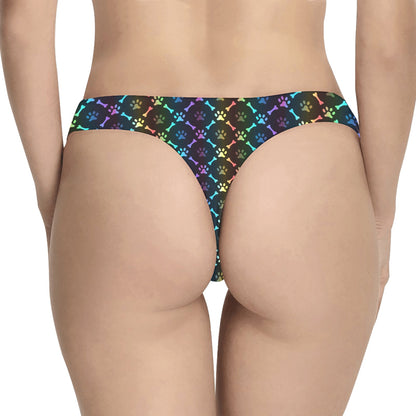 Paw Rainbow Print Women's Thongs