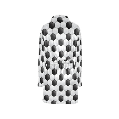 Soccer Ball Texture Print Pattern Women's Fleece Robe