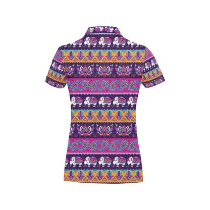 Boho Indian Style Pattern Women's Polo Shirt