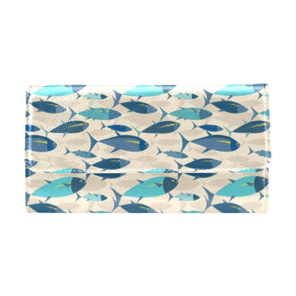 Tuna Fish Print Design LKS302 Women's Trifold Wallet
