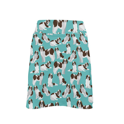 St Bernards Print Design LKS302 17" Golf & Pickleball Skort with Pockets