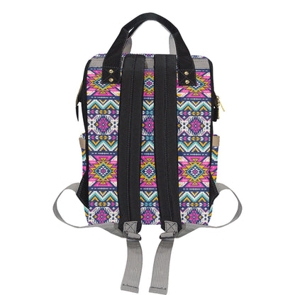 Aztec Pink Geometric Print Pattern Diaper Bag Backpack
