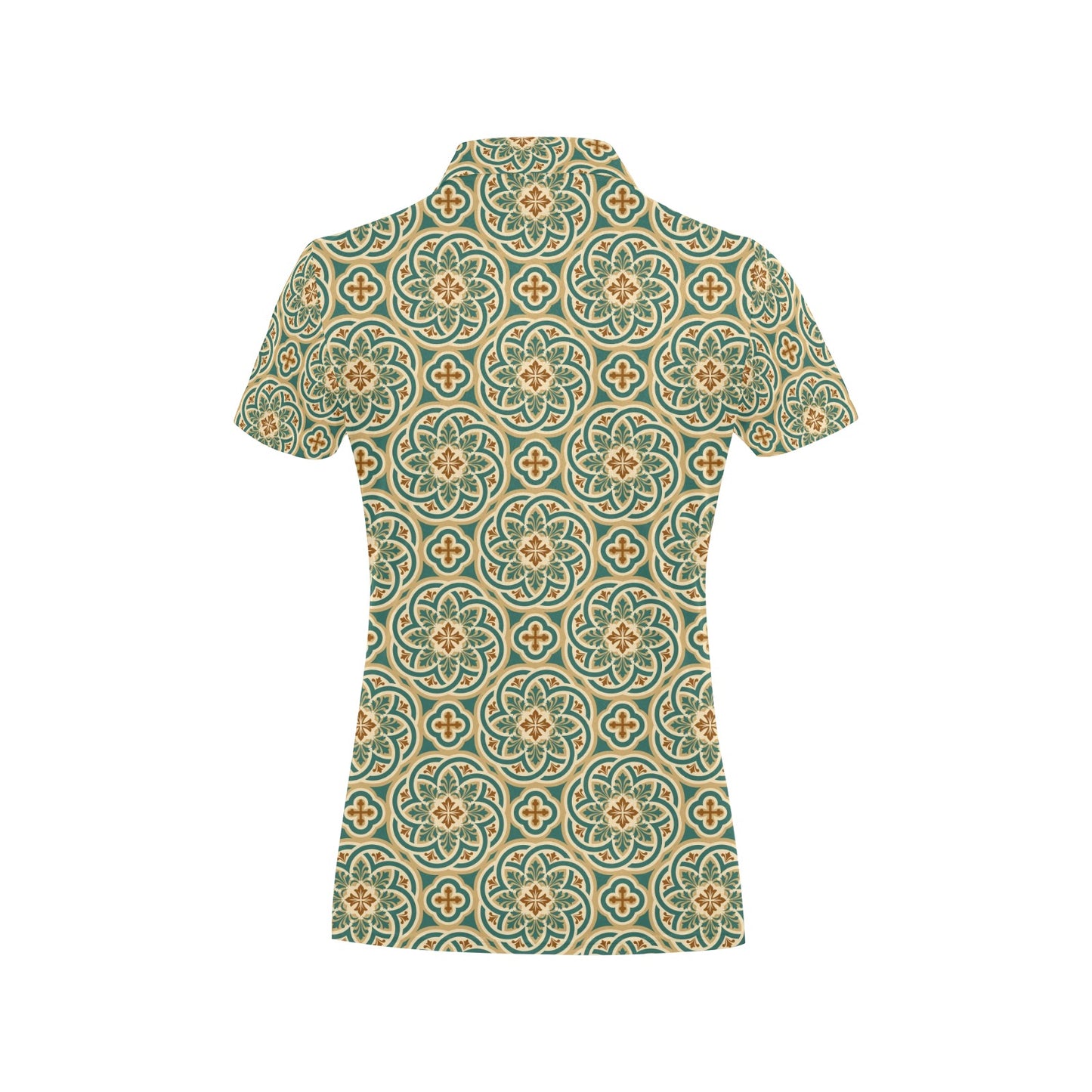 Cross Pattern Print Design 01 Women's Polo Shirt