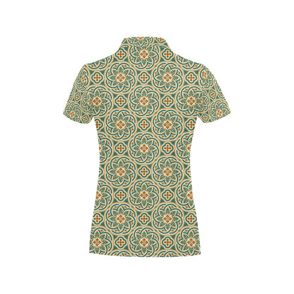 Cross Pattern Print Design 01 Women's Polo Shirt