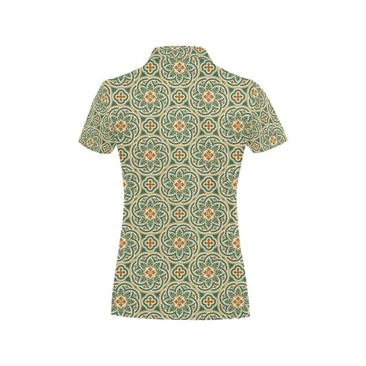 Cross Pattern Print Design 01 Women's Polo Shirt