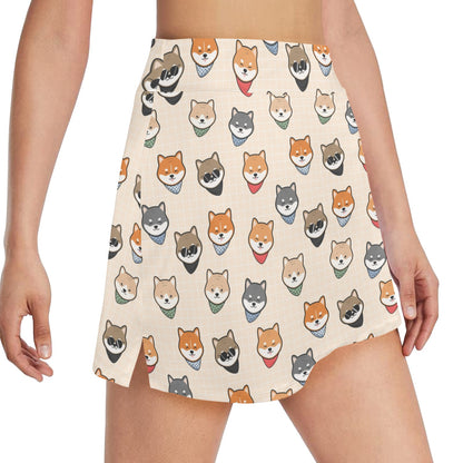 Shiba Inu Print Design LKS3010 17" Golf & Pickleball Skort with Pockets