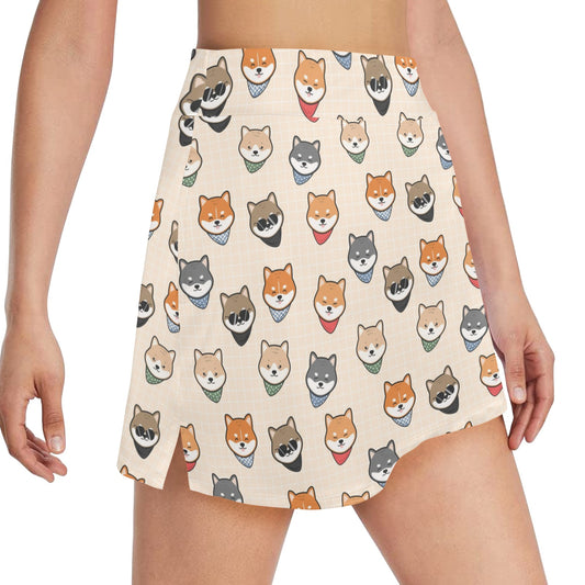 Shiba Inu Print Design LKS3010 17" Golf & Pickleball Skort with Pockets