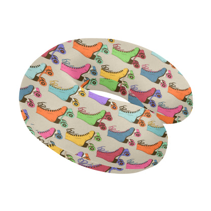 Roller skate Pattern Print Design A01 U-Shaped Travel Neck Pillow