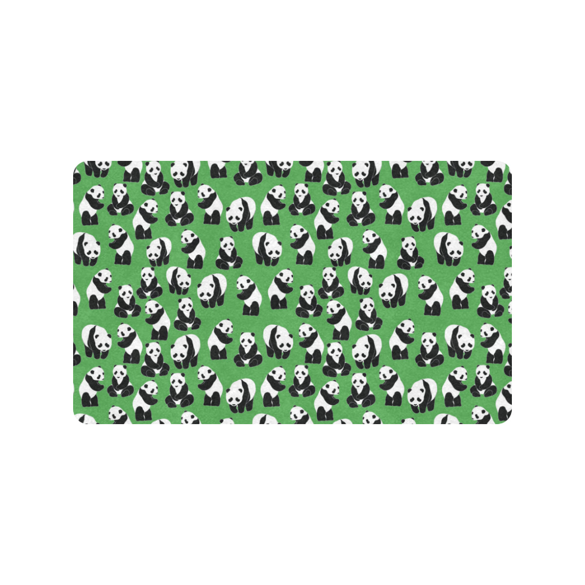 Panda Bear Pattern Themed Print Rubber Doormat