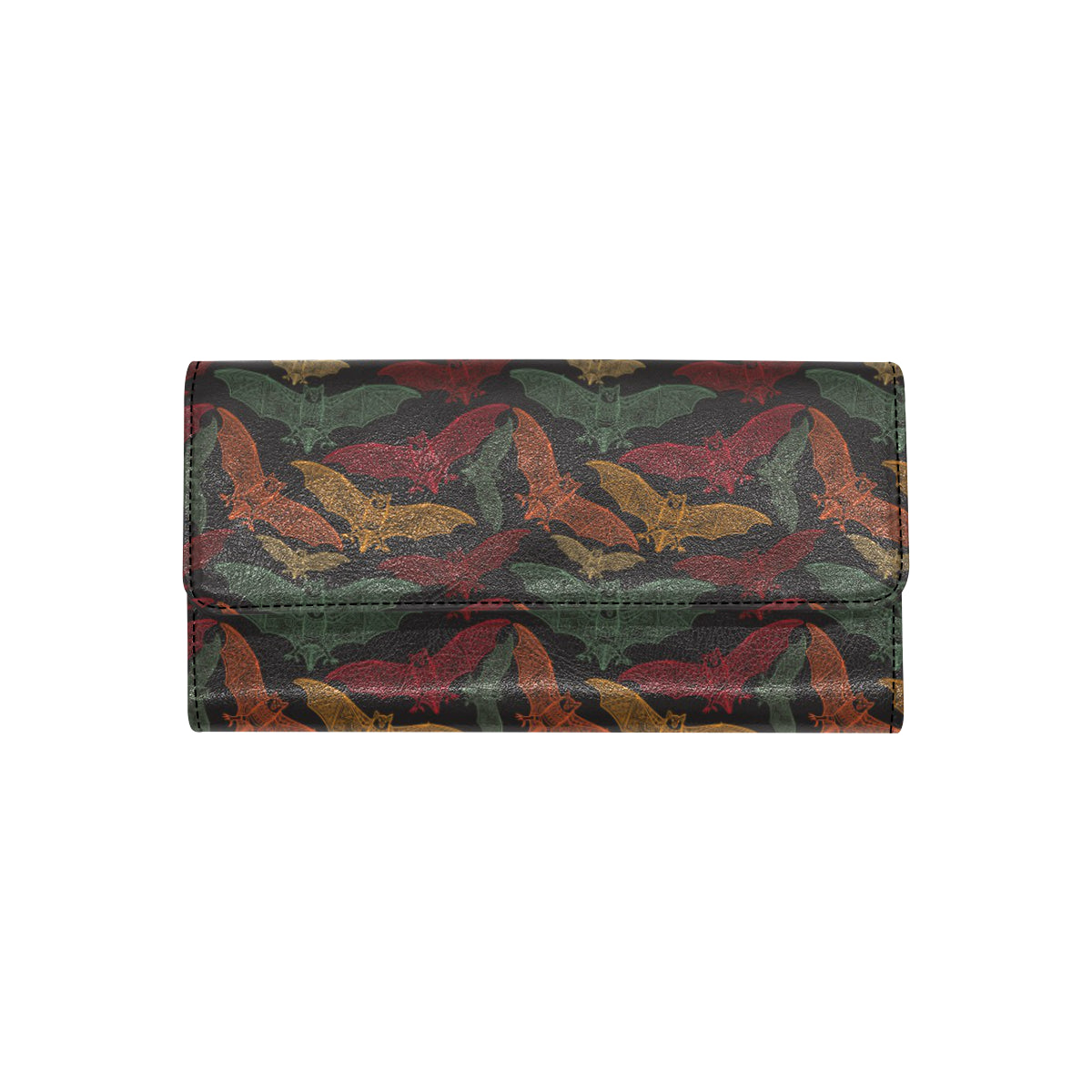 Bat Tribal Pattern Print Design 03 Women's Trifold Wallet