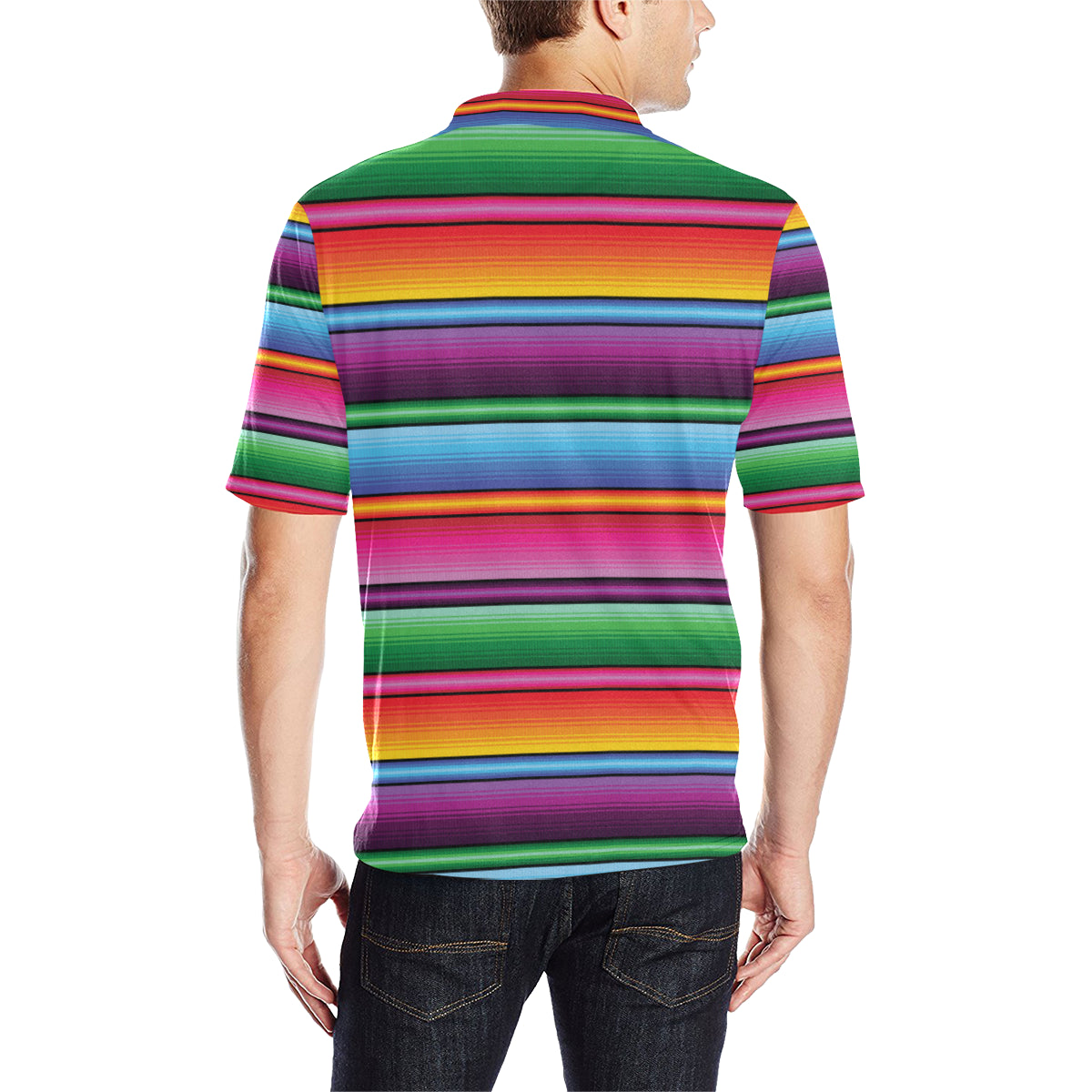 Mexican Blanket Colorful Print Pattern Men Polo Shirt
