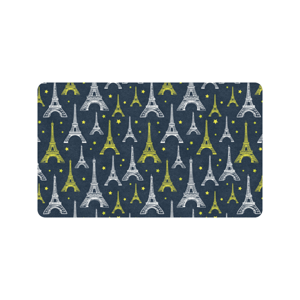 Eiffel Tower Star Print Rubber Doormat
