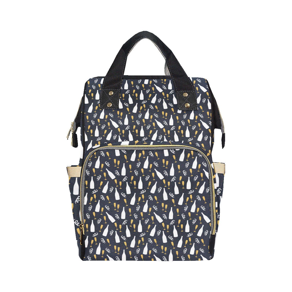Champagne Pattern Print Design 01 Diaper Bag Backpack