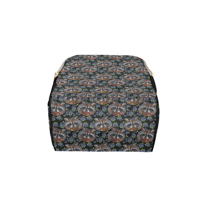 Raccoon Pattern Print Design A03 Diaper Bag Backpack