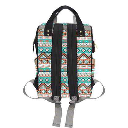 Navajo Style Print Pattern Diaper Bag Backpack
