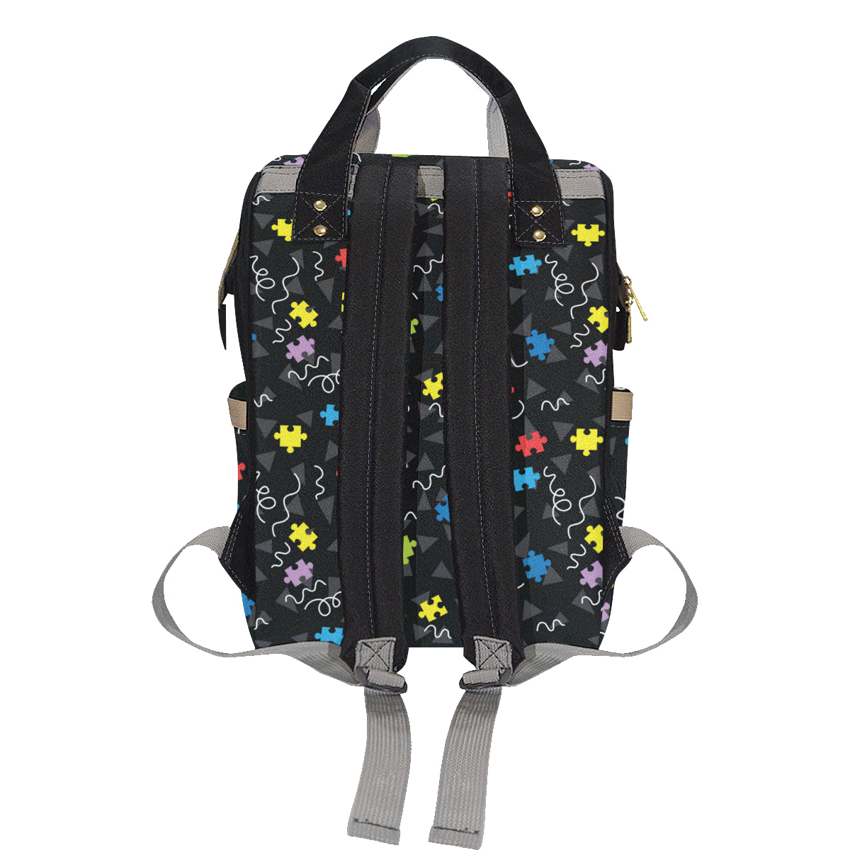 Autism Awareness Pattern Print Design 01 Diaper Bag Backpack