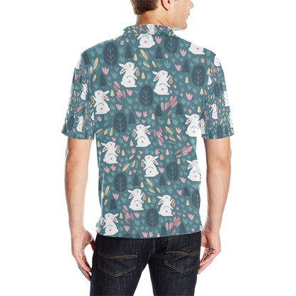 Rabbit Pattern Print Design RB013 Men Polo Shirt