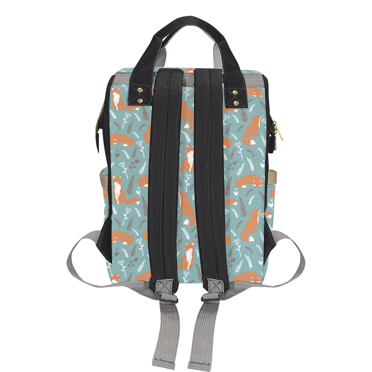Fox Forest Print Pattern Diaper Bag Backpack