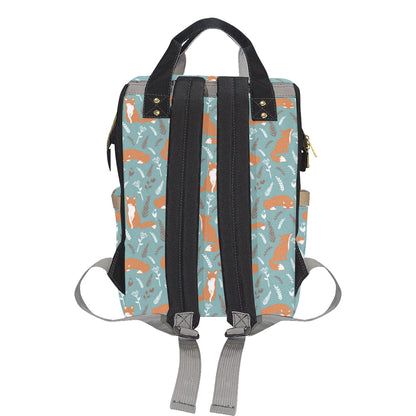 Fox Forest Print Pattern Diaper Bag Backpack