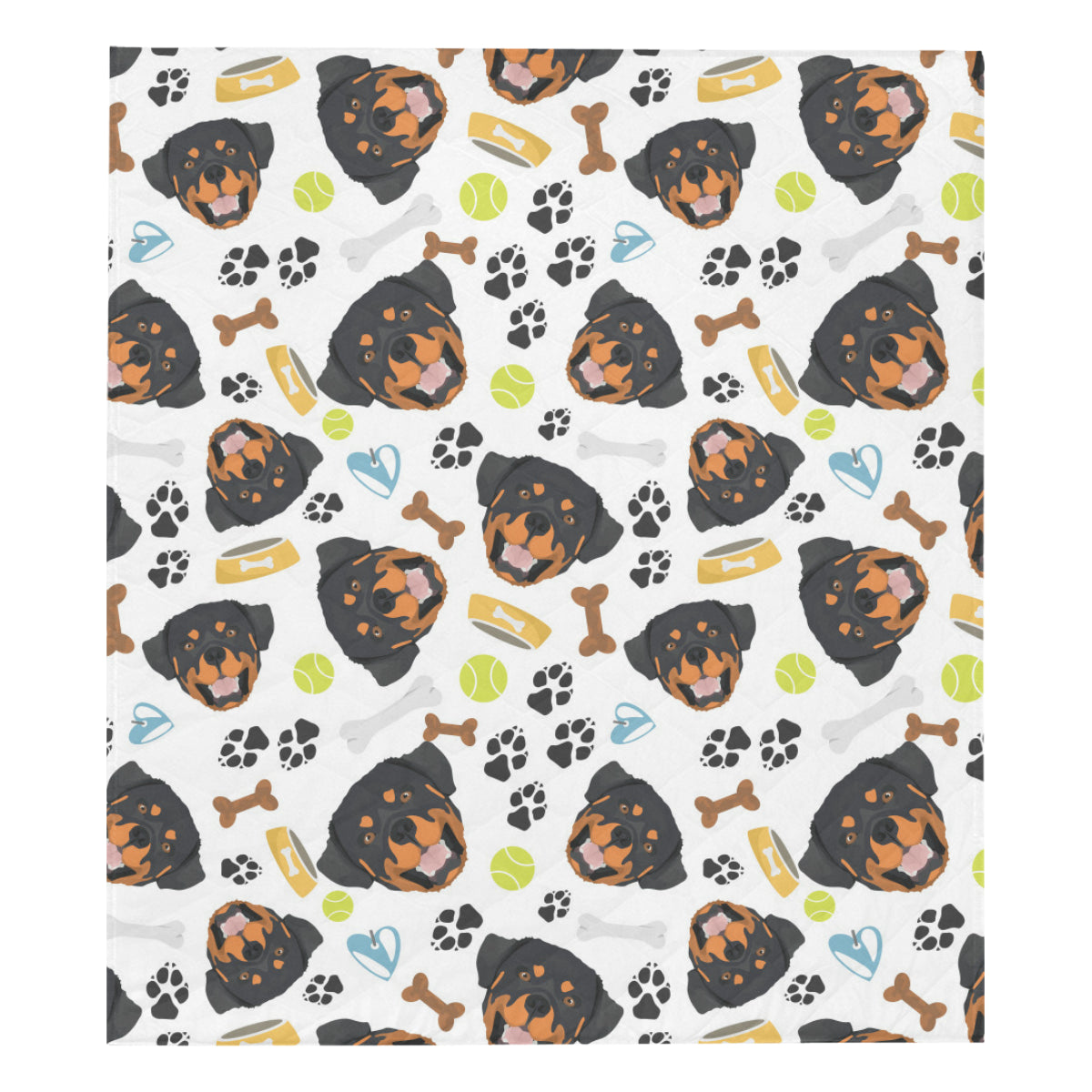 Rottweiler Pattern Print Design A04 Premium Quilt