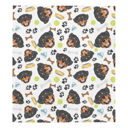 Rottweiler Pattern Print Design A04 Premium Quilt
