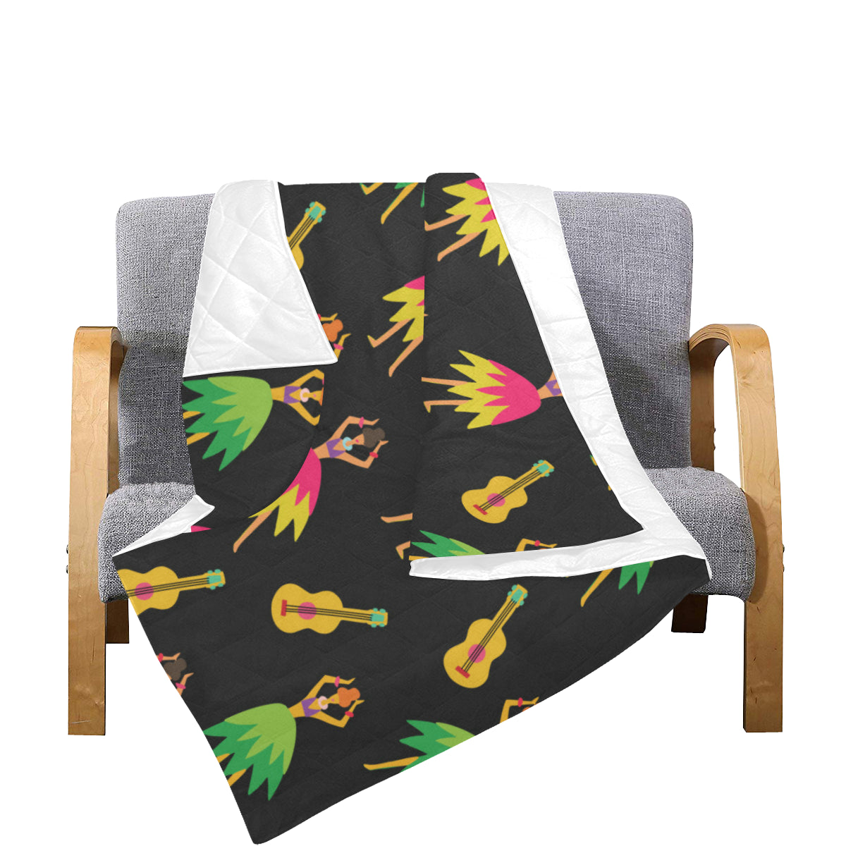 Hula Dancers Hawaiian Girl Pattern Print Design 03 Premium Quilt