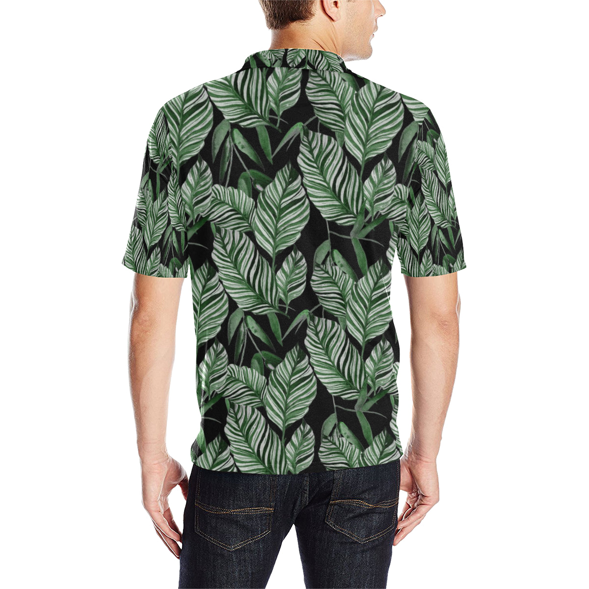 Palm Leaves Pattern Print Design PL09 Men Polo Shirt