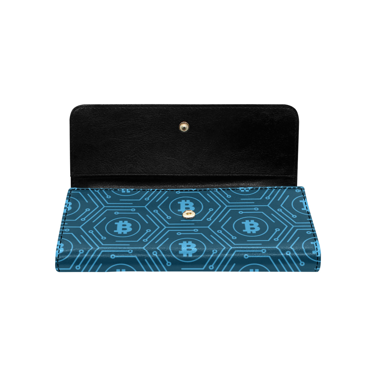 Cryptocurrency Pattern Print Design 04 Women's Trifold Wallet