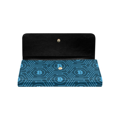 Cryptocurrency Pattern Print Design 04 Women's Trifold Wallet