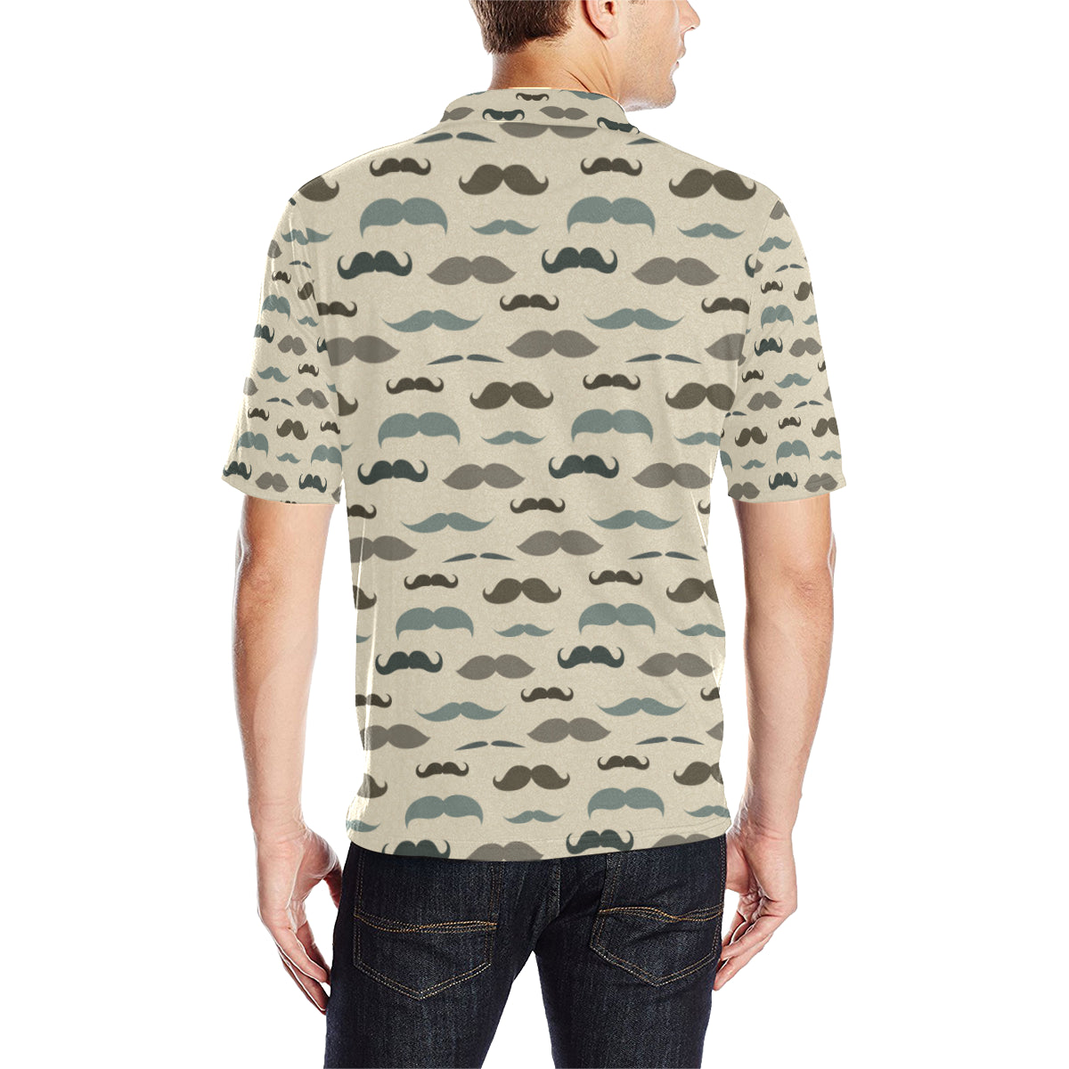 Mustache Pattern Print Design A01 Men Polo Shirt