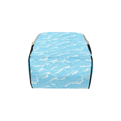 Ocean Wave Pattern Print Design A01 Diaper Bag Backpack