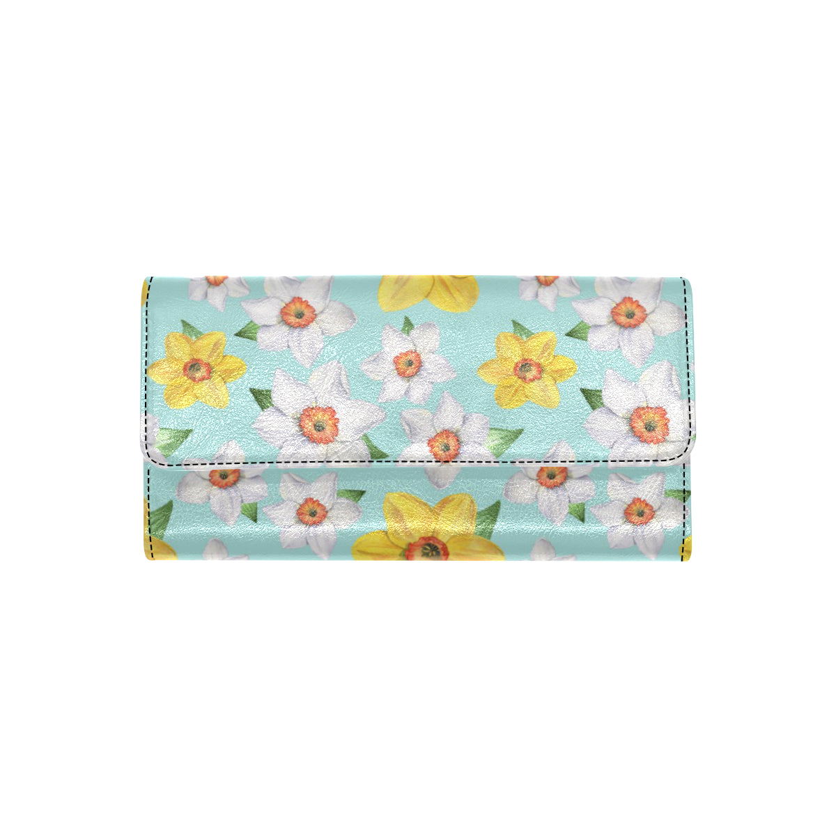 Daffodils Pattern Print Design DF07 Women's Trifold Wallet