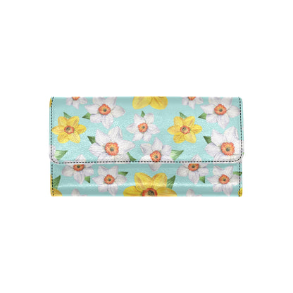 Daffodils Pattern Print Design DF07 Women's Trifold Wallet
