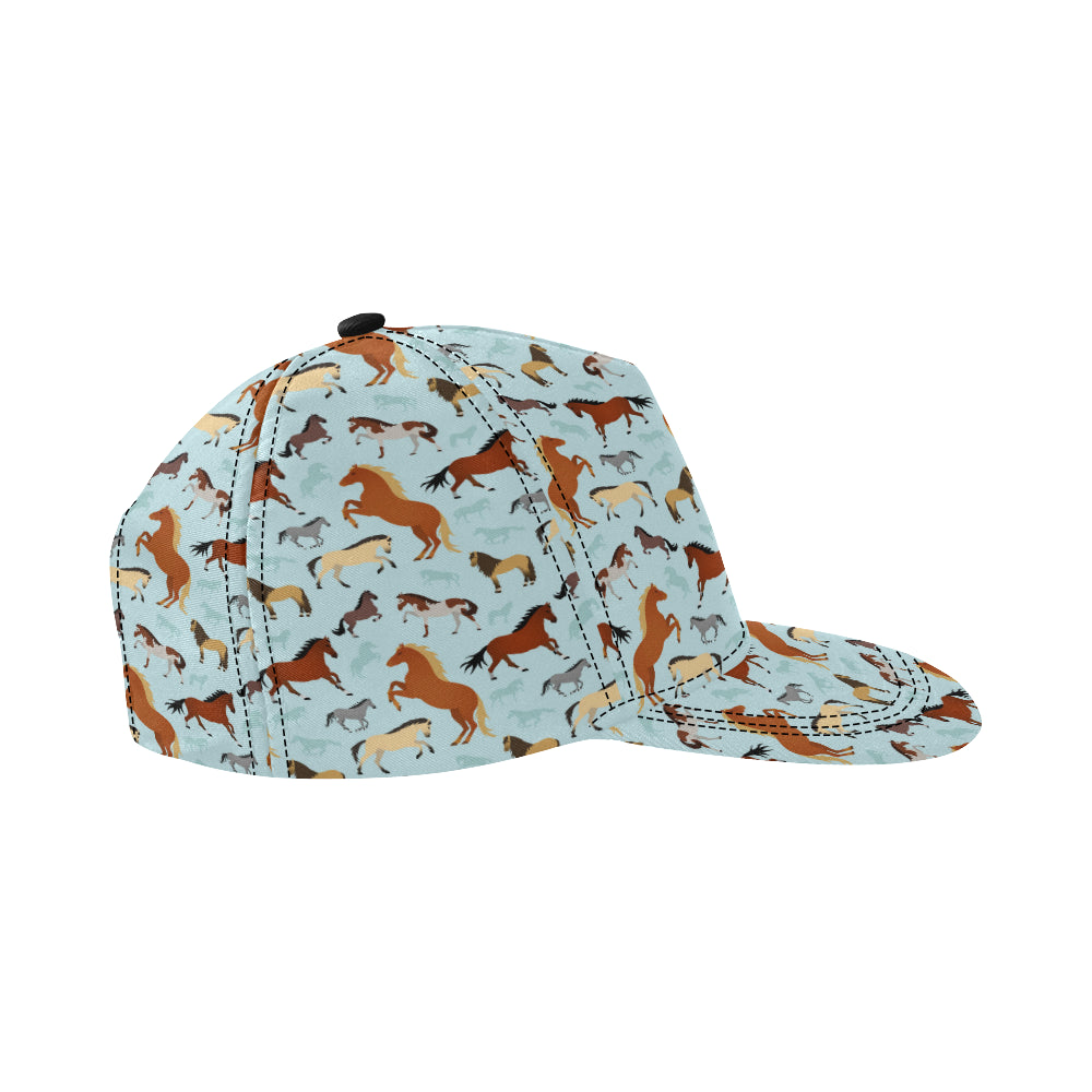 Horse Cute Themed Pattern Print Snapback Cap
