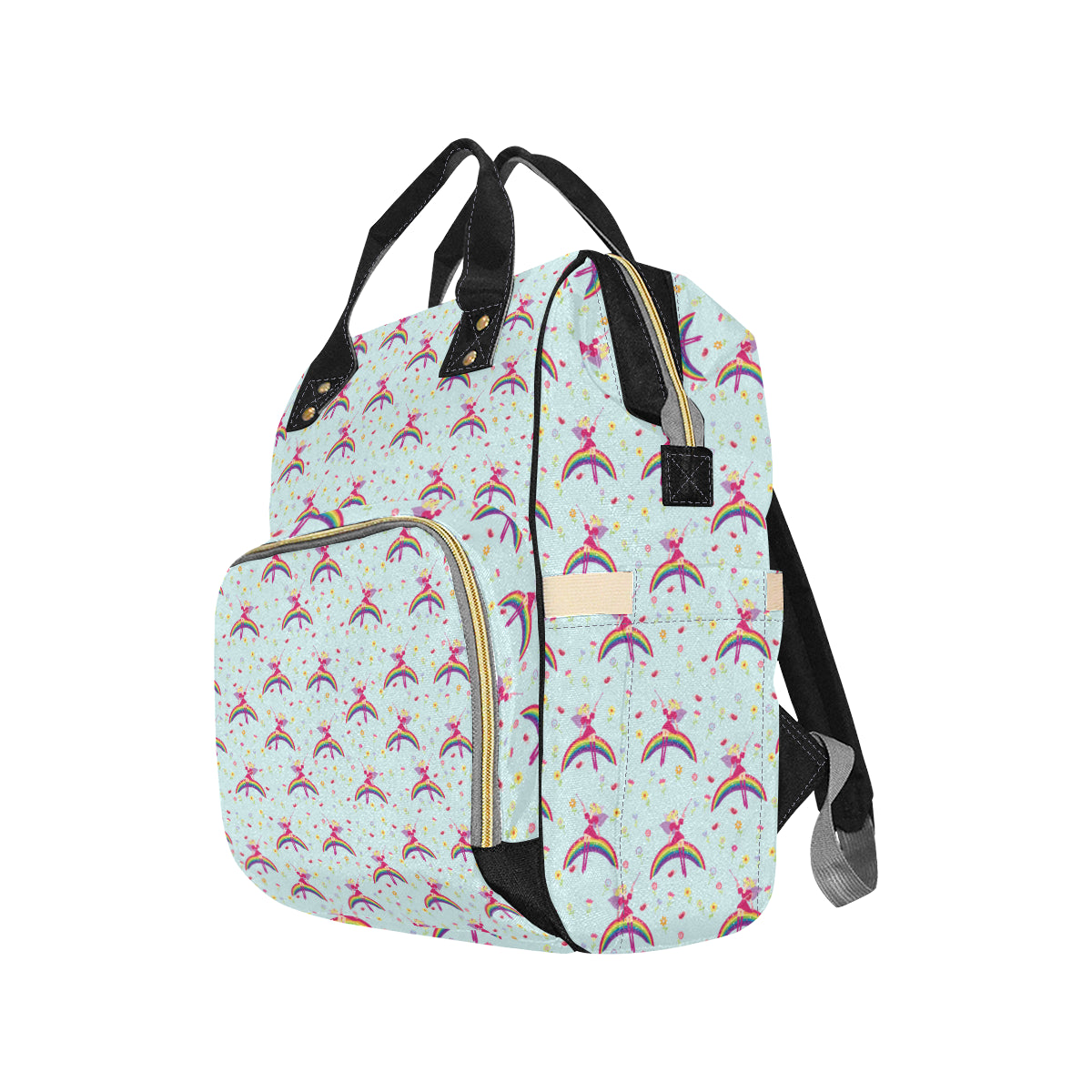 Fairy with Rainbow Print Pattern Diaper Bag Backpack