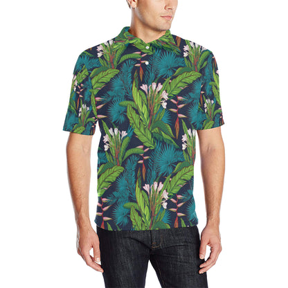 Rainforest Pattern Print Design RF01 Men Polo Shirt