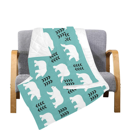 Polar Bear Pattern Print Design A05 Premium Quilt