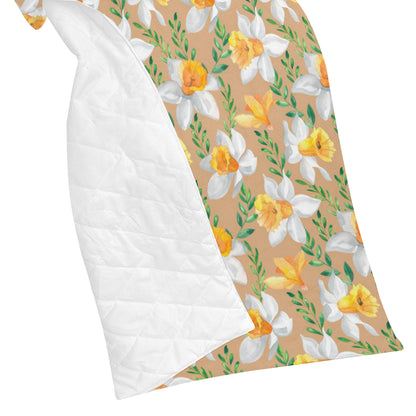 Daffodils Pattern Print Design DF04 Premium Quilt