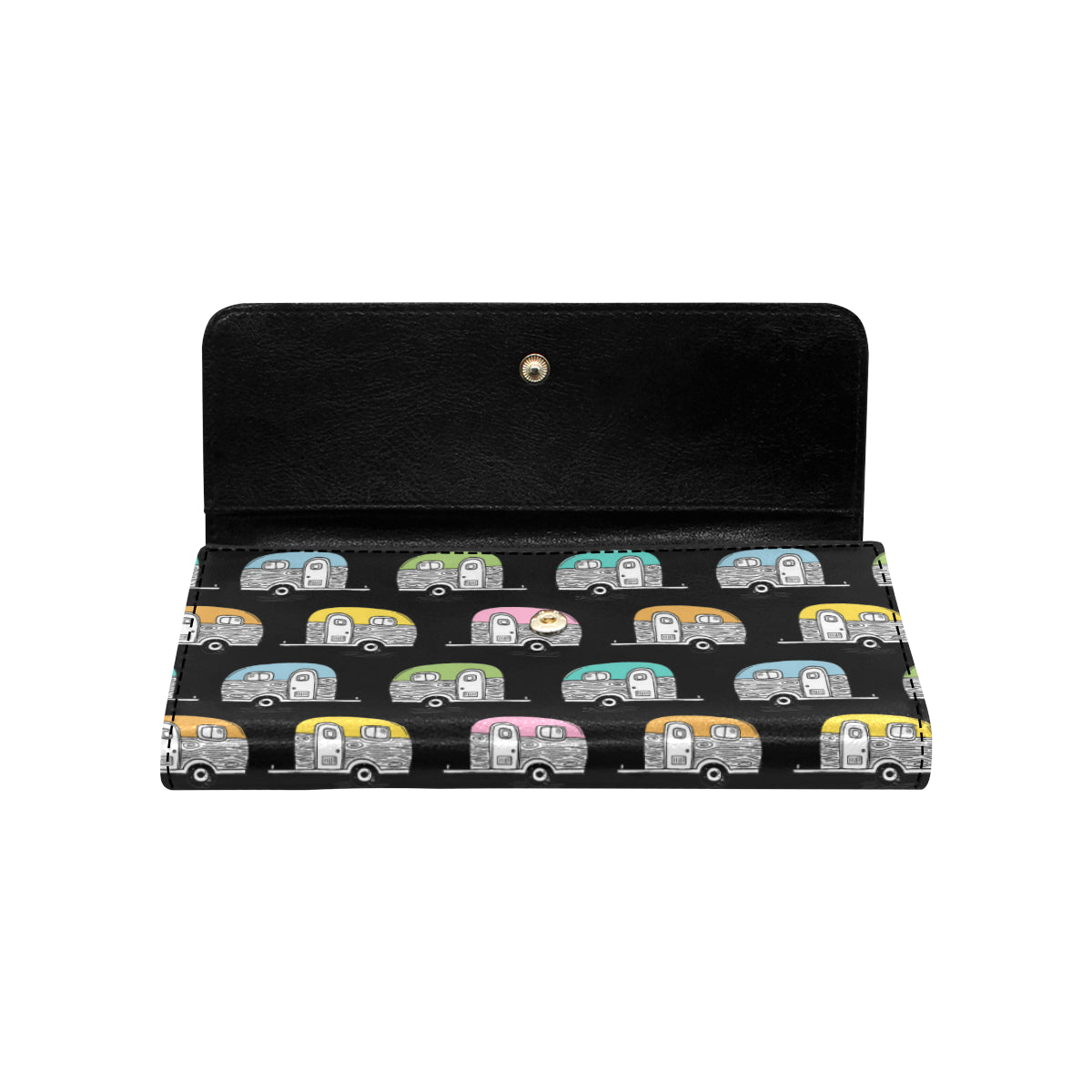 Camper Pattern Camping Themed No 2 Print Women's Trifold Wallet