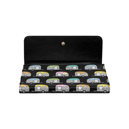 Camper Pattern Camping Themed No 2 Print Women's Trifold Wallet